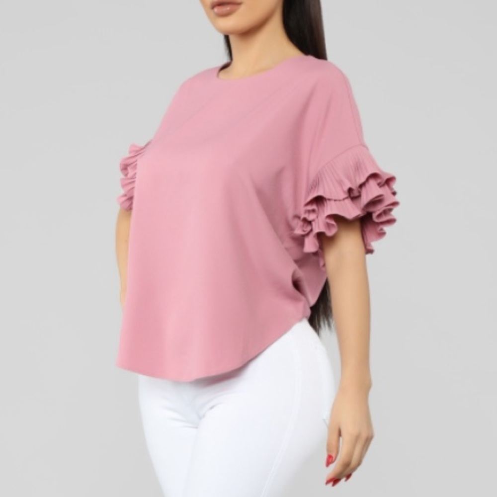 Pink Ruffled Top - Picture 2 of 3